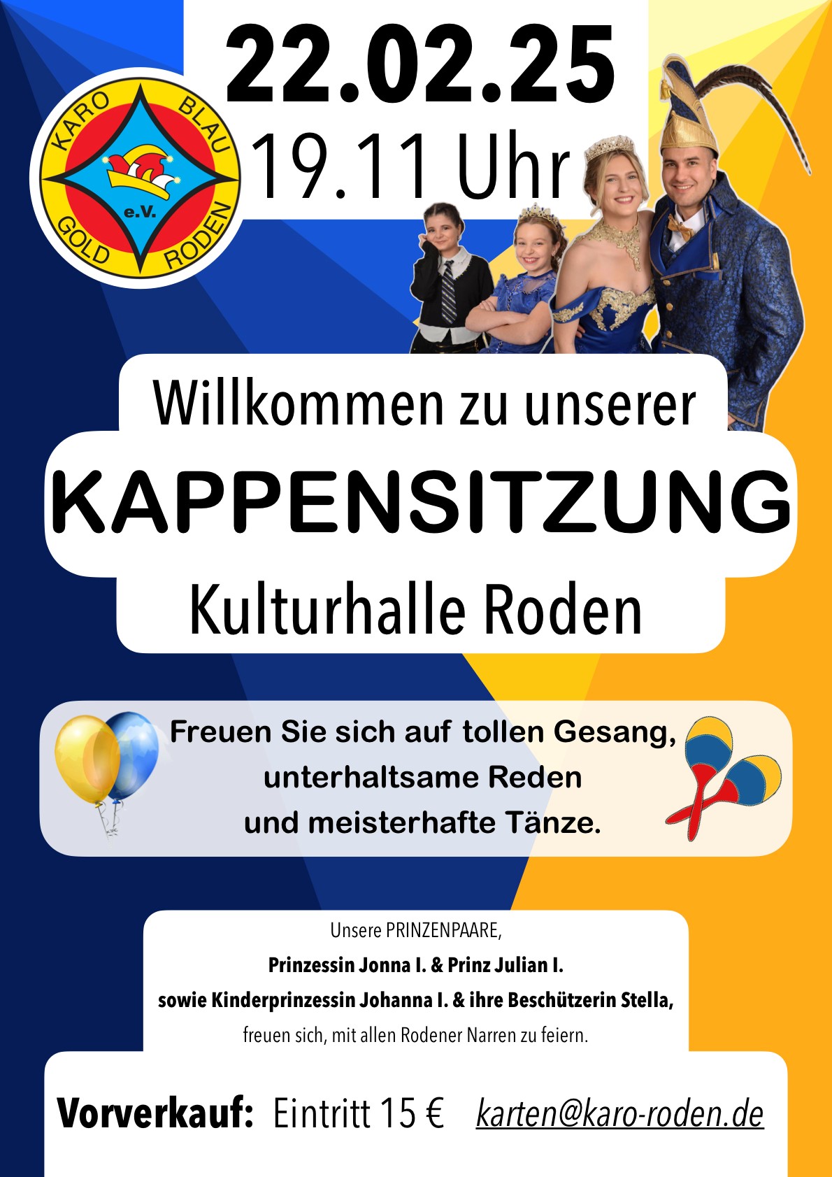 Kappensitzung Karo Blau Gold Roden 22.02.2025